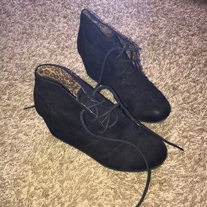 Black wedges/booties